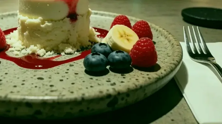 Fish and hinterland fruit on a plate